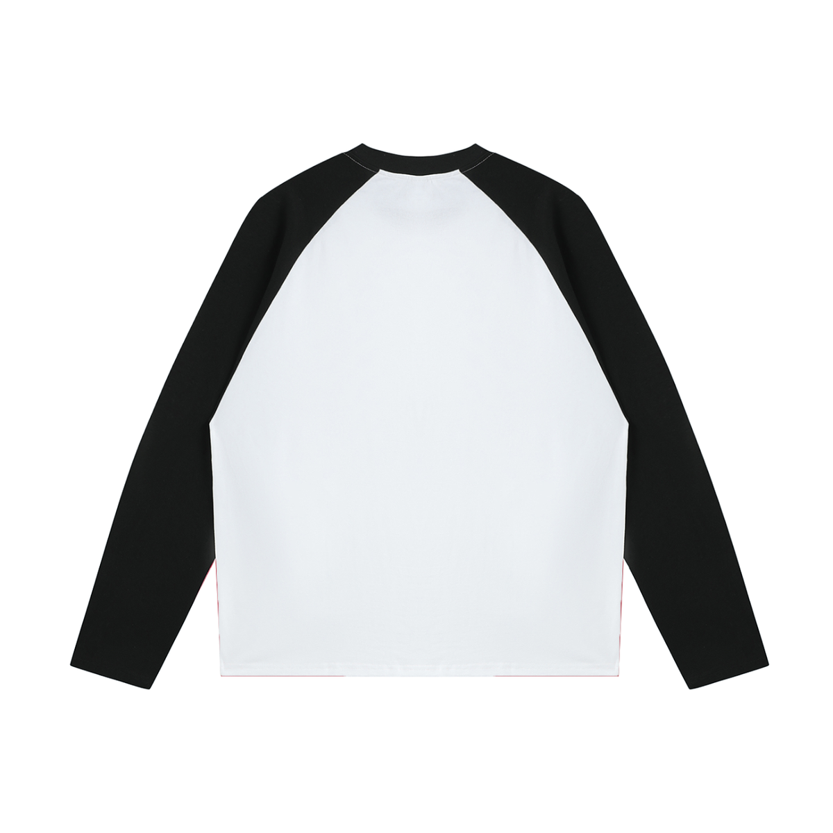T-shirt Manches Longues Color-Block - Écusson Mère Indigne (Blanc/Noir)