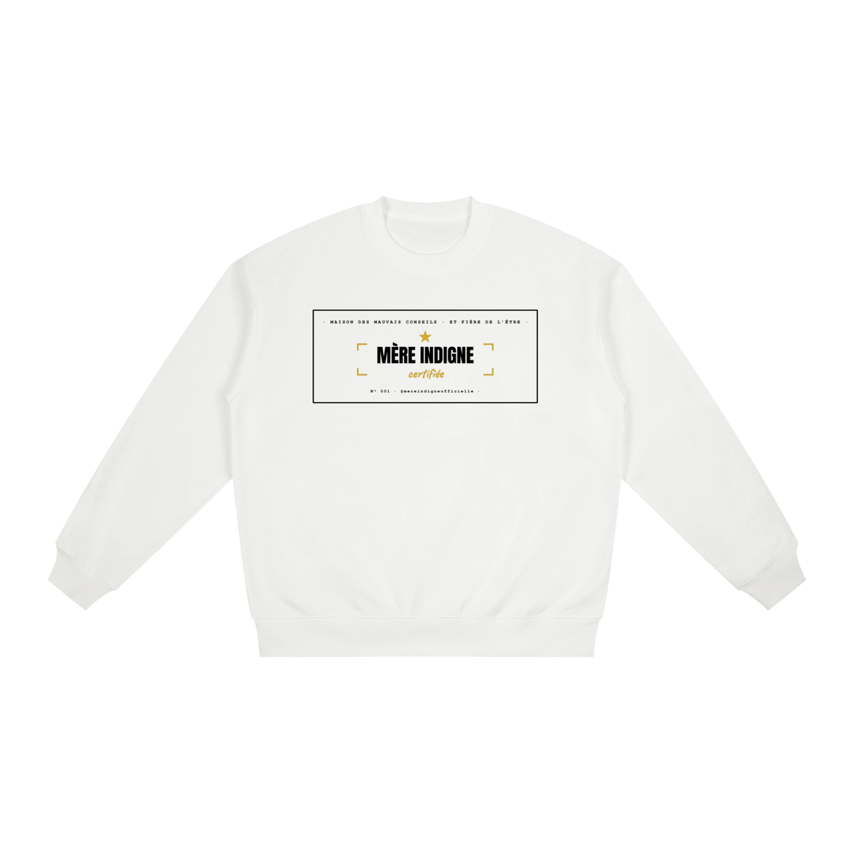 Coton Ouaté Oversize - Certificat Mère Indigne (Blanc)