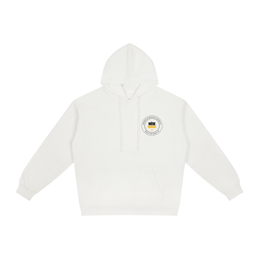 Hoodie Mère Indigne - Écusson (Blanc)